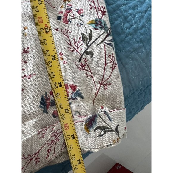 Vintage LizWear Sz L 90s Persian Floral Natural Linen Cotton Chore Jacket Coat - Picture 9 of 12